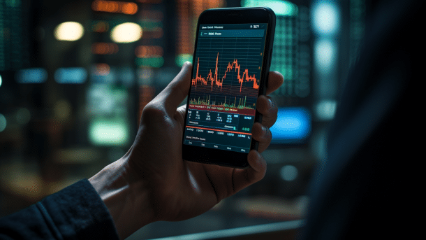 Trading-App auf einem Smartphone