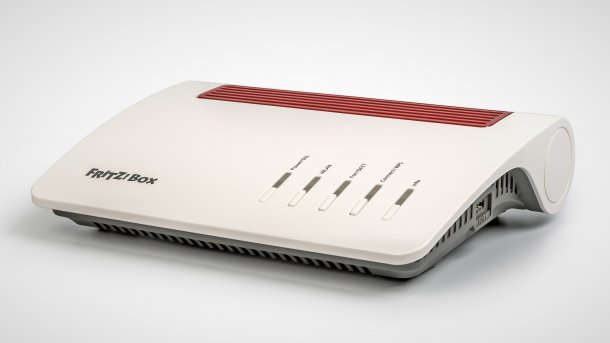 Bild eines Fritzbox-Routers auf weißem Grund.