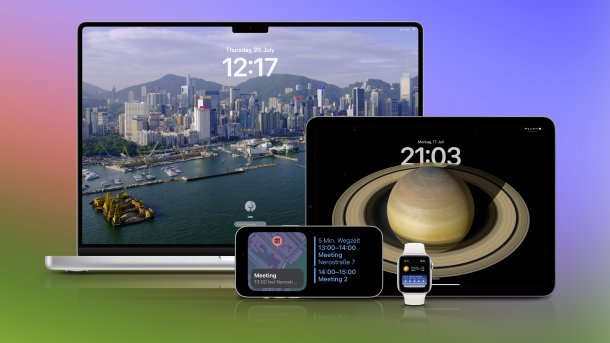 iOS 17, macOS 14, iPadOS 17 und watchOS 10 auf Apple-Geräten