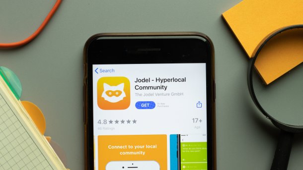 Jodel-App-Eintrag in einem App-Store