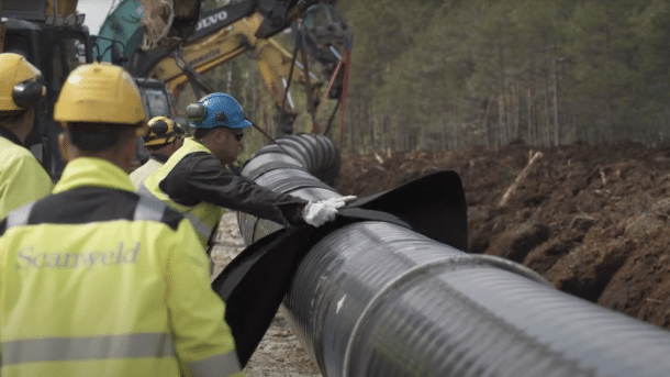 Bau der Pipeline Balticconnector