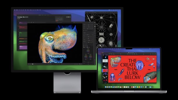 MacBook Pro M3 mit Bildschirm