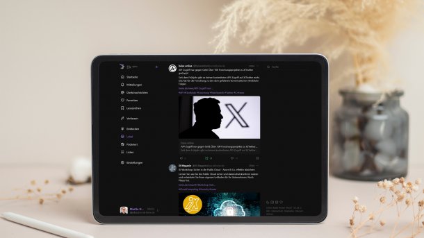 Mastodon (in der Oberfläche von Elk) auf einem Tablet​