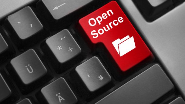 Open Source Knopf auf Tastatur