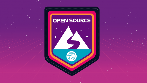 Wappen-artiges Icon, auf dem Open Source steht