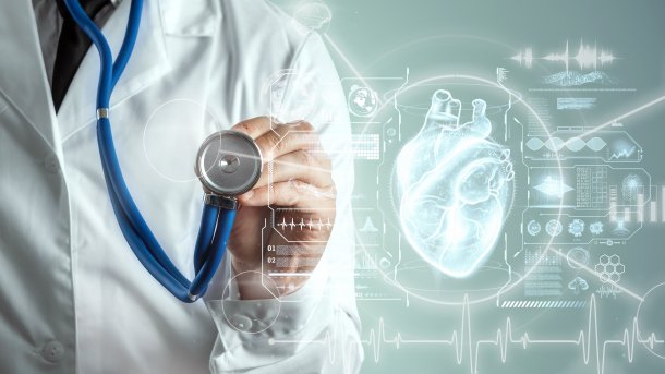 Heart,Hologram,And,Doctor,,Heart,Disease.,Health,Care,Of,The