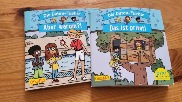 Zwei Kleinkinder-taugliche Pixie-Bücher zum Thema Datenschutz