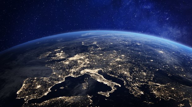Europa bei Nacht aus dem Weltall