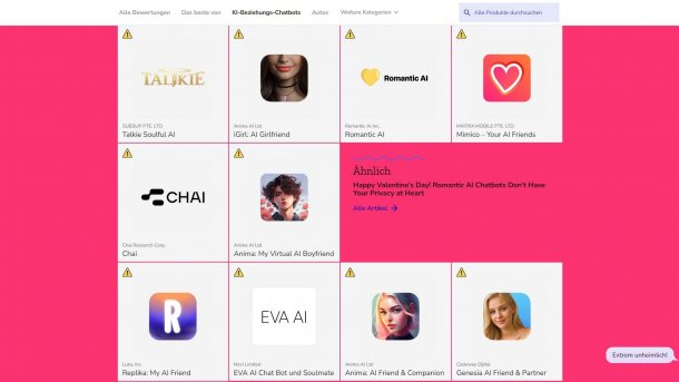 Mozillas Studie zu Girlfriend-Chatbots