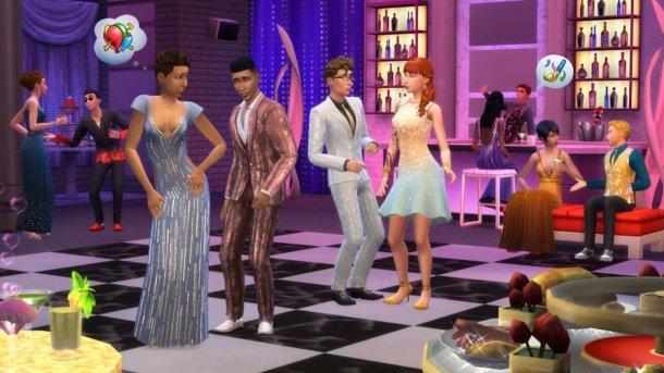Screenshot zeigt tanzende Sims