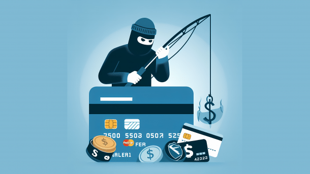 Krimineller angelt Kreditkartendaten.