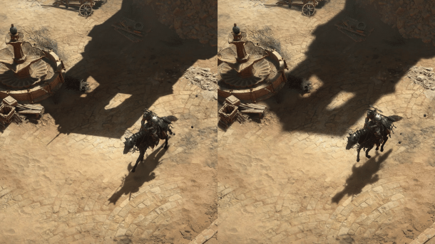 Vergleichsbild Raytracing bei "Diablo 4"