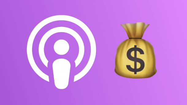 Apple-Podcasts-Icon mit Geldsack