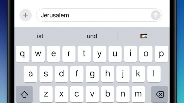 Emoji-Vorschlag zu Jerusalem auf iPhone