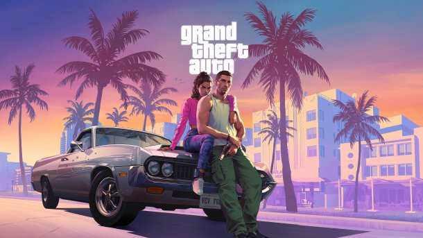 Artwork zu "GTA 6" zeigt Paar auf Autohaube