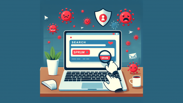 Stilisiertes Bild: Suche liefert Spam und Malware