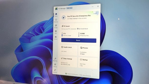 Microsoft PC Manager auf Windows-Desktop