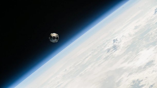Starliner in space above the earth