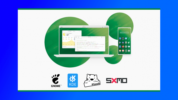 Postmarket-Releasebild mit Laptops, Tablets und Smartphones