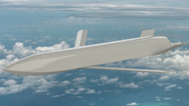 Ein Rendering einer militärischen Drohne