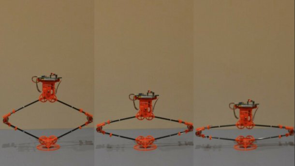 The high jump robot in three phases of the jump