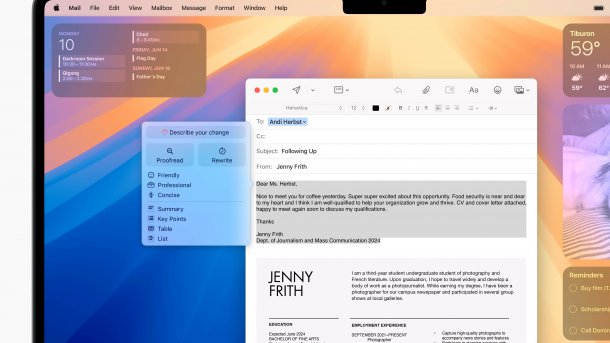 Apple Intelligence writing aid