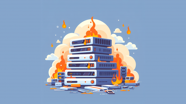 Stylized graphic: Burning appliances in the network