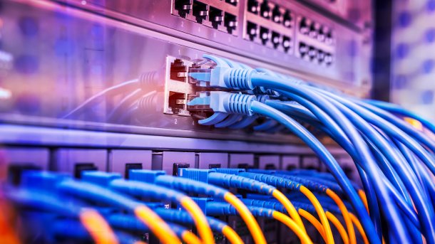 Internet cable in server