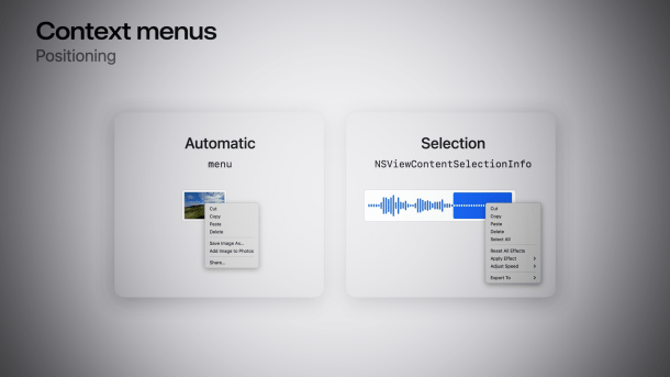 Auszug aus Entwickler-Workshop mit Kontextmenü