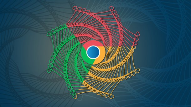 Google Chrome icon with drawing in Chrome colors