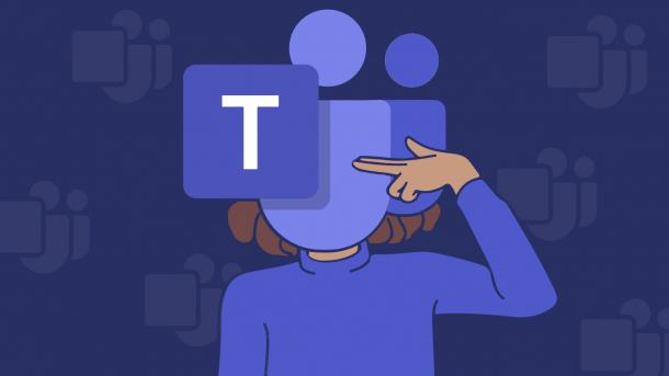 Team logo in front of face of drawn figure