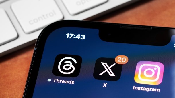 Threads, X und Instagram auf Smartphone