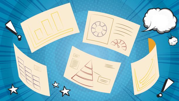 Office Dokumente fliegen durch die Luft