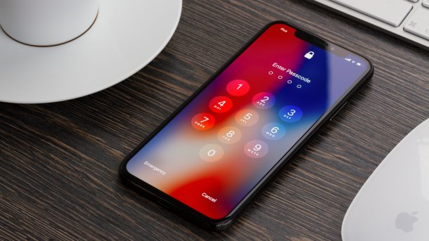 An iPhone lying on a table