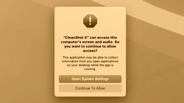 Security note Screen recording in macOS 15