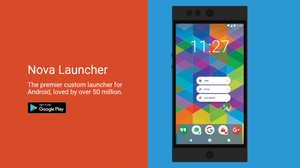 Handy mit Nova Launcher