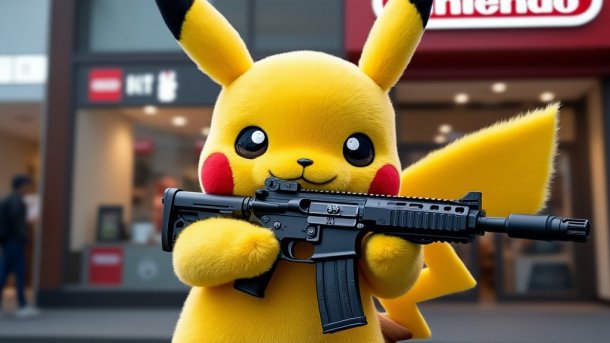 Pikachu with rifle