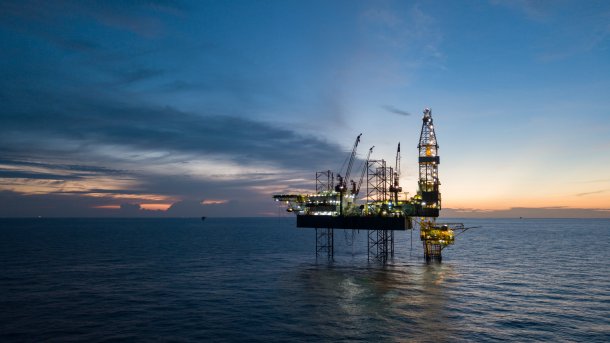 Oil platform in the sea