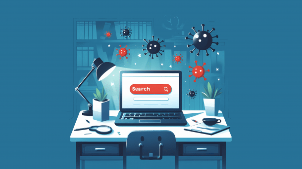 Stilisiertes Bild: Suche liefert Spam und Malware