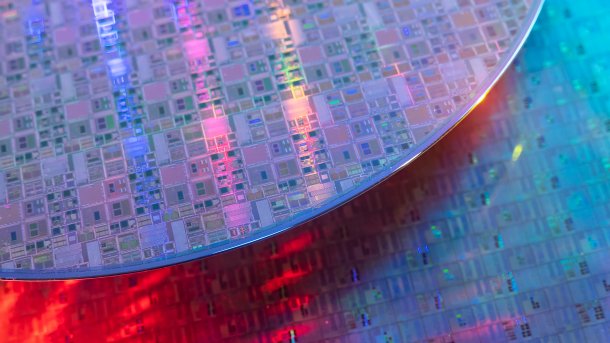 Silicon wafers with printed microprocessors.