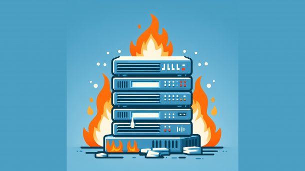 Stylized image: A stack of burning appliances