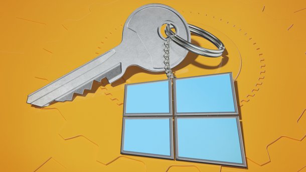 Key with Windows logo as key fob
