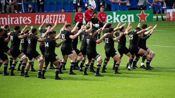 Rugby-Team beim Haka