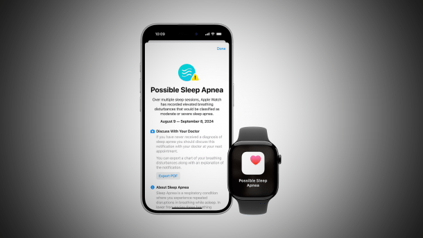 Sleep apnea function in the Apple Watch