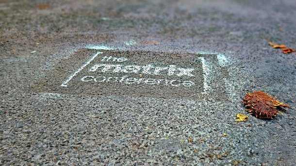 Matrix sprayed onto the asphalt with paint