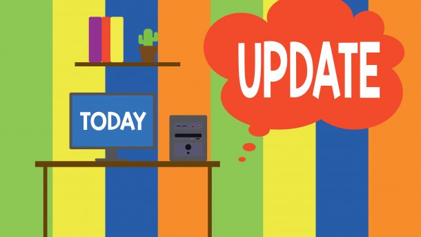 Testbild mit "Update"-Schriftzug