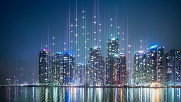 City with a digital connection