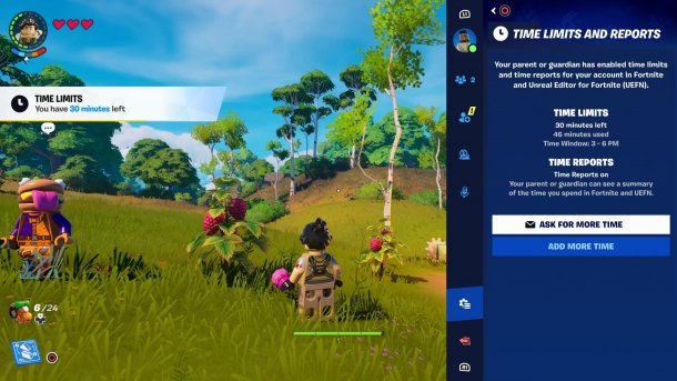 Screenshot aus "Fortnite" mit Overlay