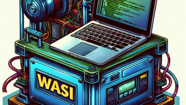 machine with wasi label and laptop on top