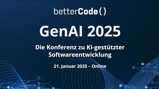 Key Visual und Text für betterCode() GenAI 2025